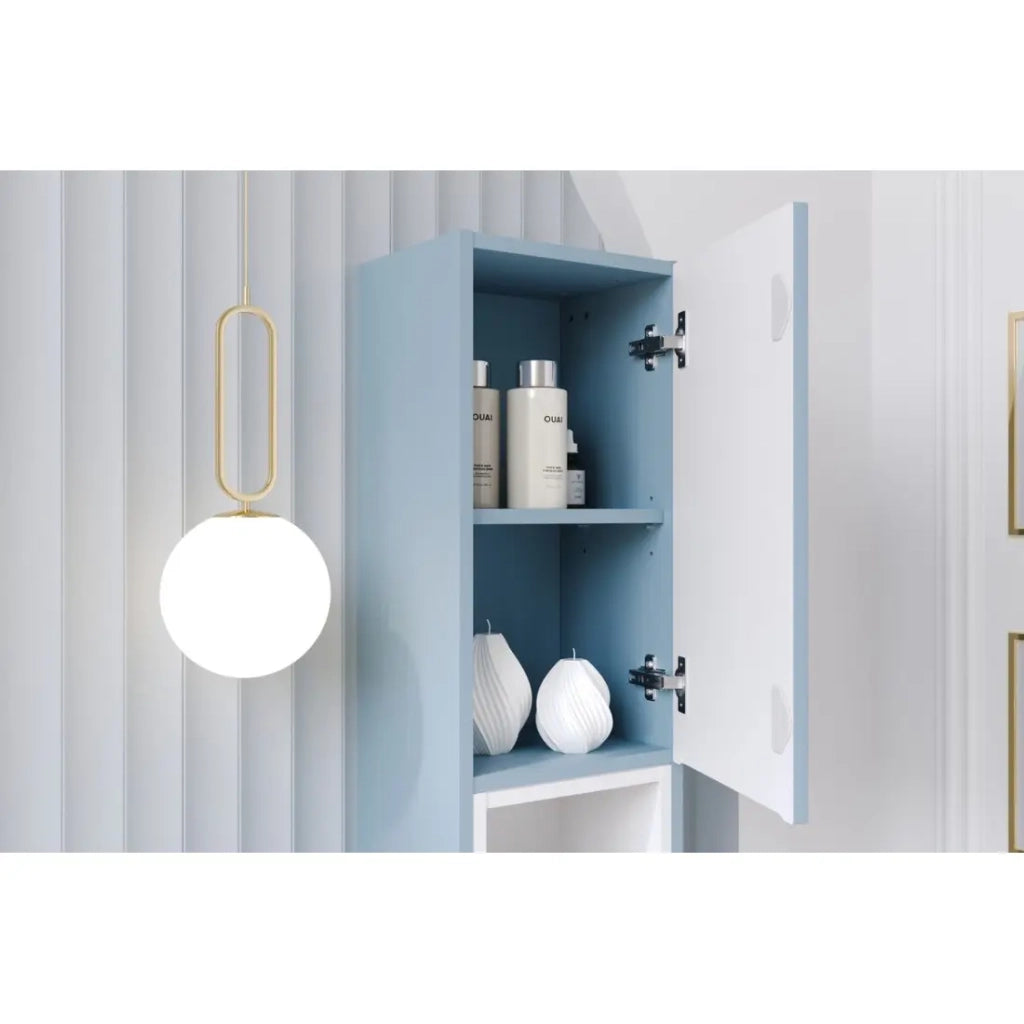 Colonna da bagno VANO 140 cm blu denim 2 porte sospese