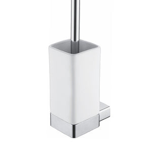 Porta scopino a muro in alluminio con bacinella in ceramica - serie leaf