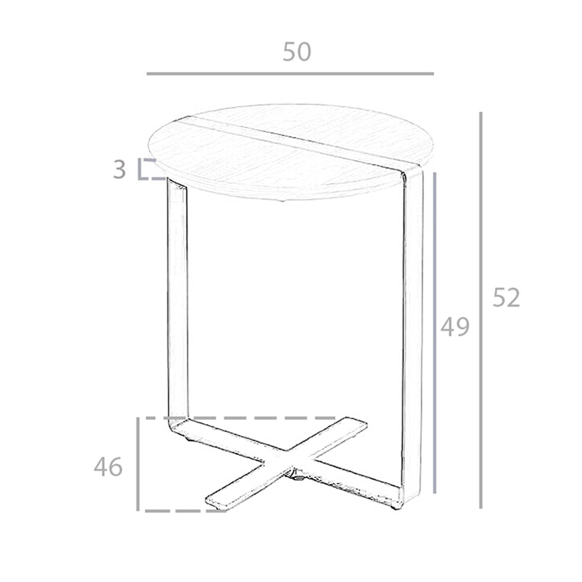 Tavolo angolare rotondo in noce e acciaio nero