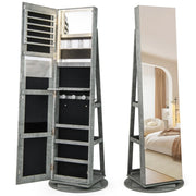 Mobiletto portagioie girevole 3 in 1 54,5 x 161 cm con specchio a figura intera design moderno MDF verde 20_0017111