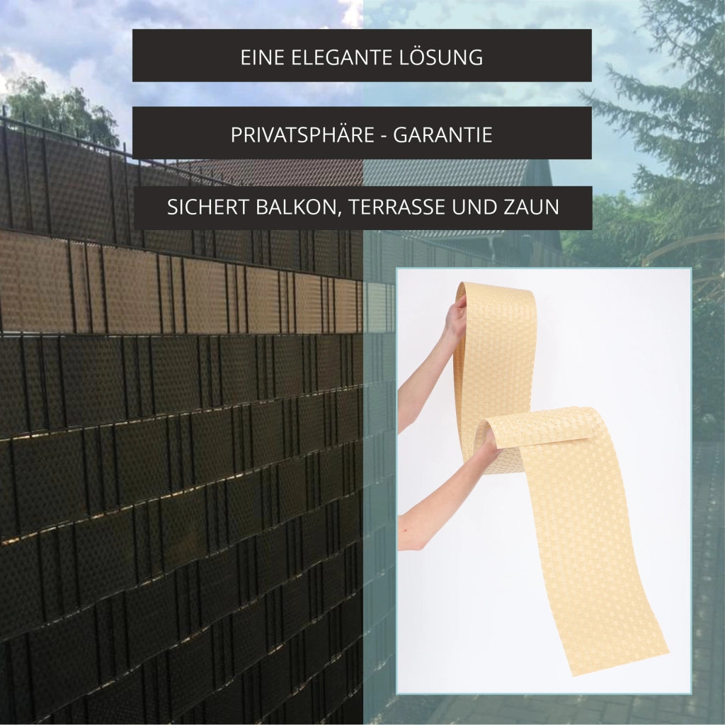 Nastro per recinzioni KADAX beige per pannelli di recinzione 19 cm 2,55 m Copertura per recinzione