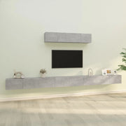 Set di Mobili Porta TV 6 pz Grigio Cemento in Legno Multistrato cod mxl 69351