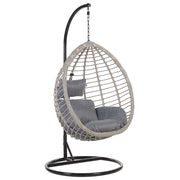 Sedia sospesa poltrona pensile in rattan Nero con struttura in metallo per interni ed esterni a forma di uovo moderna Boho