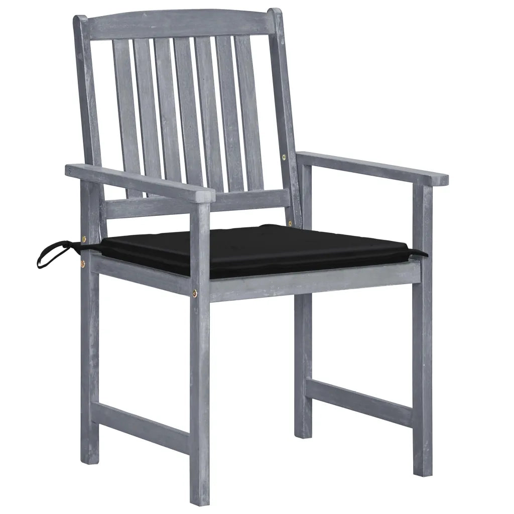 Sedie da Giardino con Cuscini 6 pz in Massello di Acacia Grigie 3078214