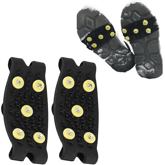 Cramponi Antiscivolo - Cramponi Adattabili - Protezione Antiscivolo in TPE - Leggeri e Portatili - Maniglia Pratica - Per Escursionismo e Arrampicata - Spighe per Scarpe