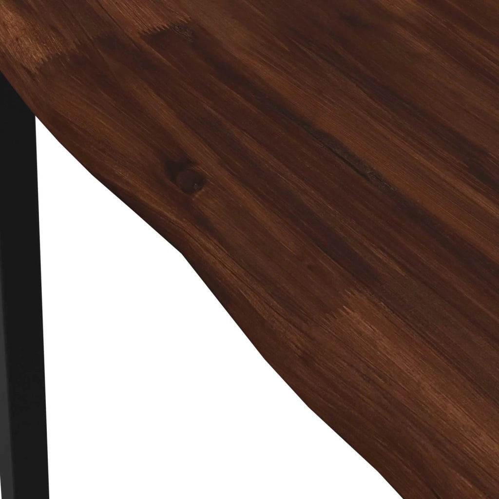 90 x 90 x 75 cm Legno di Acacia Massello Marrone scuro e Nero 937537