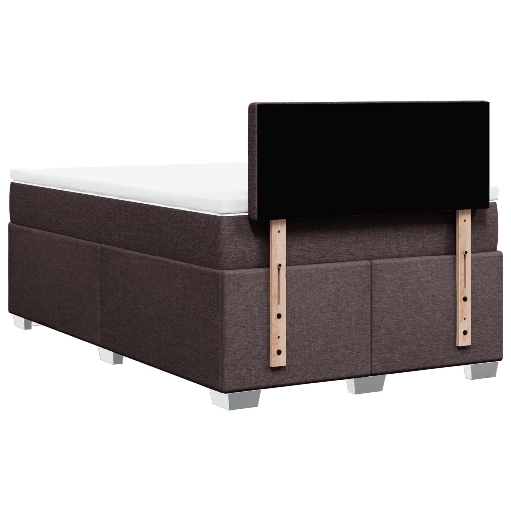 Giroletto a Molle con Materasso Marrone Scuro 120x190cm Tessuto
