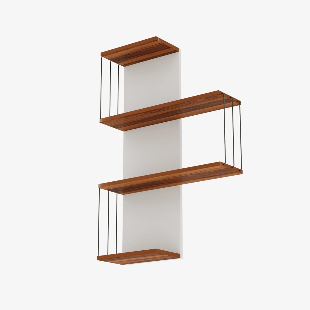 Mensola da parete in legno "Cambel" - 64 x 19 x 96 cm - Marrone