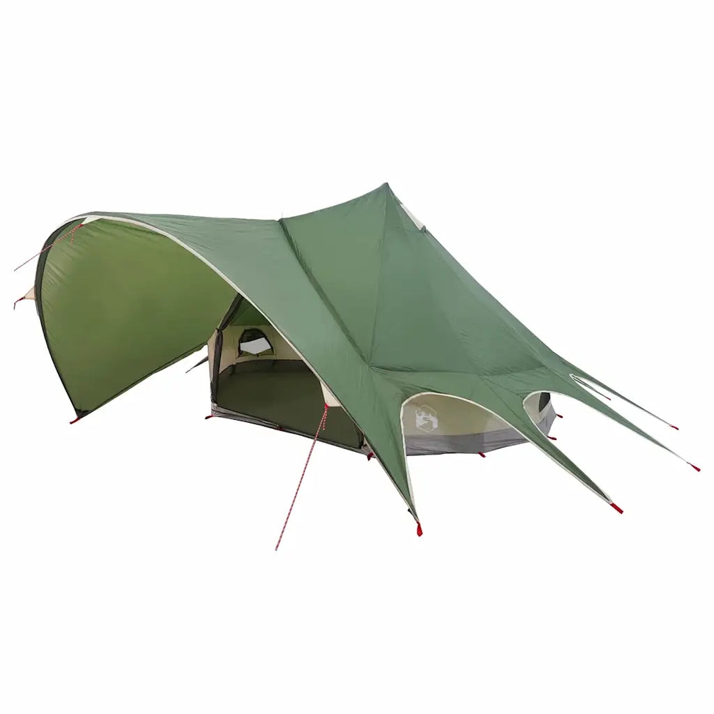 Tenda Teepee per 3 persone-Tenda da campeggio Verde e Grigio 312 x 312 x 197 cm
