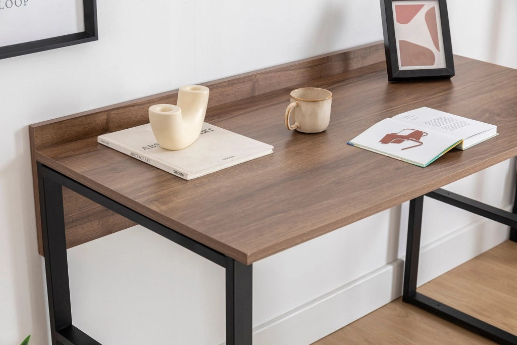 Scrivania in legno "Rana" - 120 x 75 x 60 cm - Noce, Nero