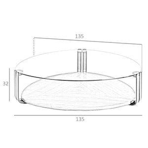 Tavolino triangolare in vetro temperato, acciaio nero e noce