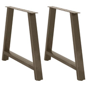 Set di 2 gambe per tavolo da pranzo a forma di A 100 x 72-73 cm design moderno con piedini livellatori in acciaio nero 02_0057143