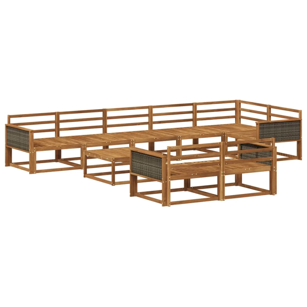 Set di divani da esterno 9 pcs Naturale
