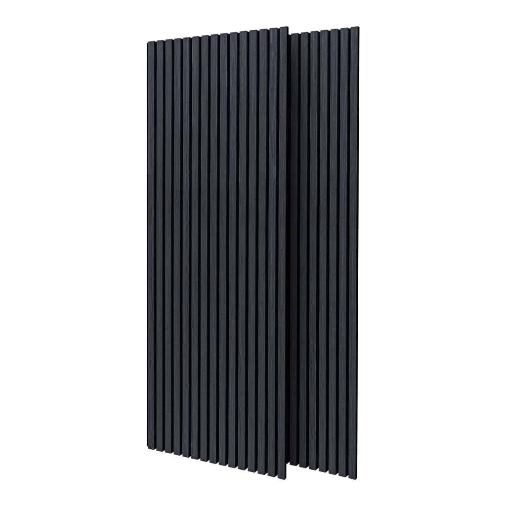 Mozart - Set di 2 pannelli fonoassorbenti decorativi in legno 235x60 cm, nero
