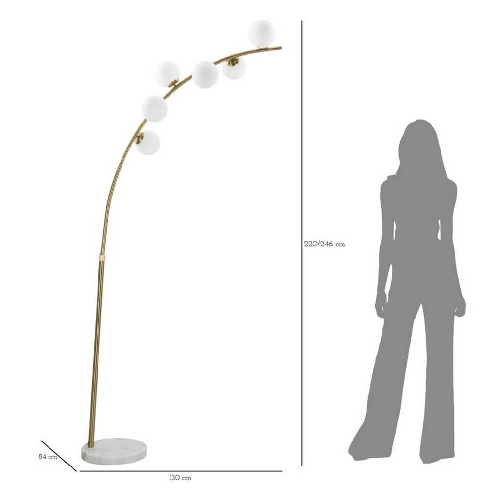 Lampada da Terra Arco 6 Luci cm 130X45X220-246 - GLAMYRC 6 LUCI