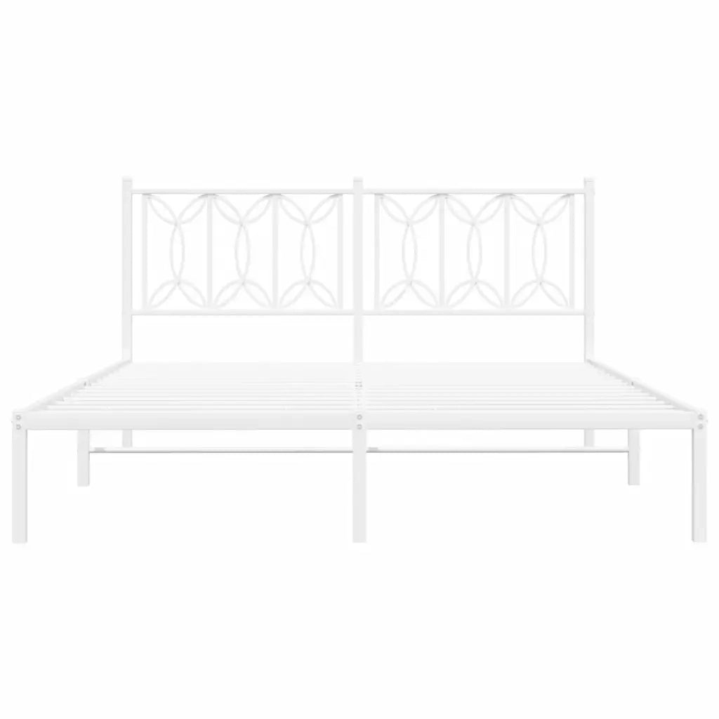 Giroletto con Testiera Metallo Bianco 160x200 cm 376180