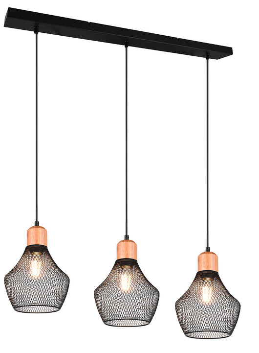 Lampada a Sospensione da Interno Attacco E27 in Metallo Nero Opaco