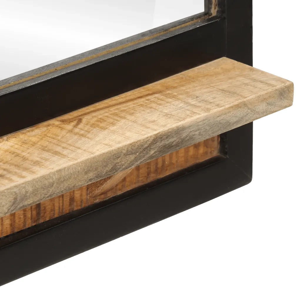 Specchio con Ripiano 80x8x55 cm Vetro e Legno Massello di Mango 358579