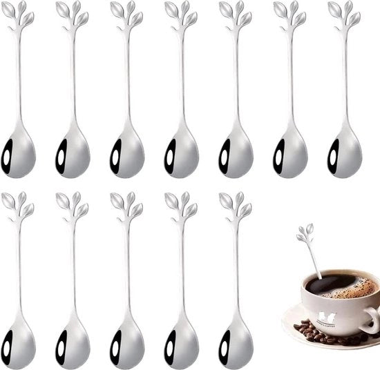 Set di cucchiai per caffè, cucchiai per dessert, cucchiai per tè, piccoli cucchiai mini - set da 12 pezzi per feste, lavastoviglie resistente