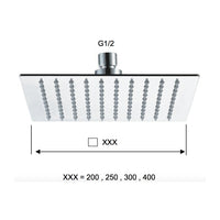 Soffione doccia ultra piatto 25 x 25