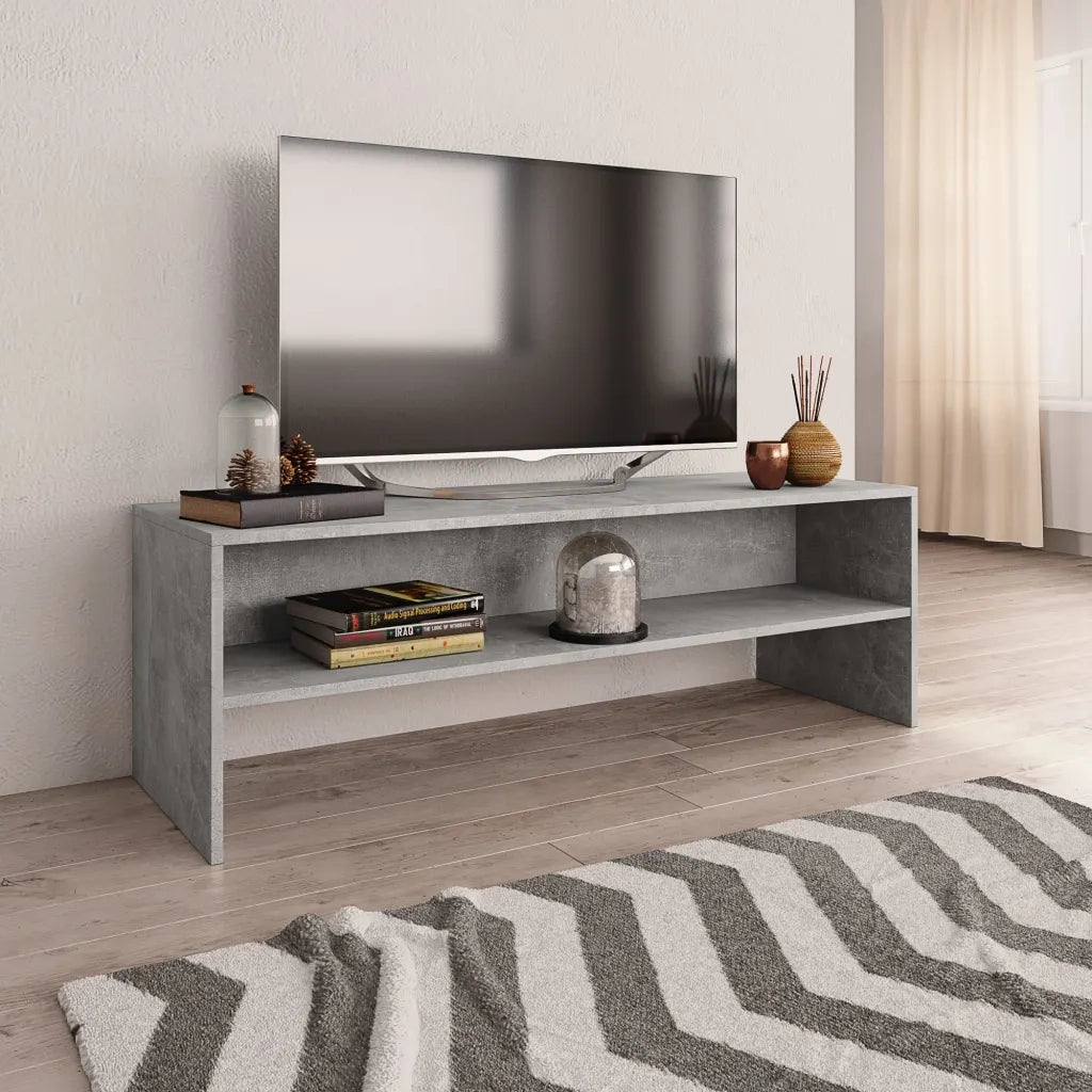 Mobile Porta TV Grigio Cemento 120x40x40cm in Legno Multistrato 800040