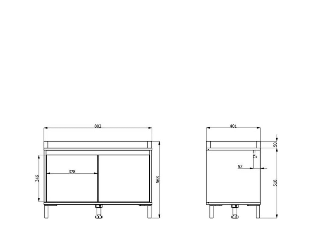 Varmo, Mobile da Ingresso un Ripiano, 80x40x57h cm Marrone Rovere Nodi