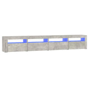 Mobile TV multimediale scaffale TV credenza mobile TV sala da pranzo soggiorno camera da letto con luci LED 240 x 35 x 40 cm grigio 02_0026565