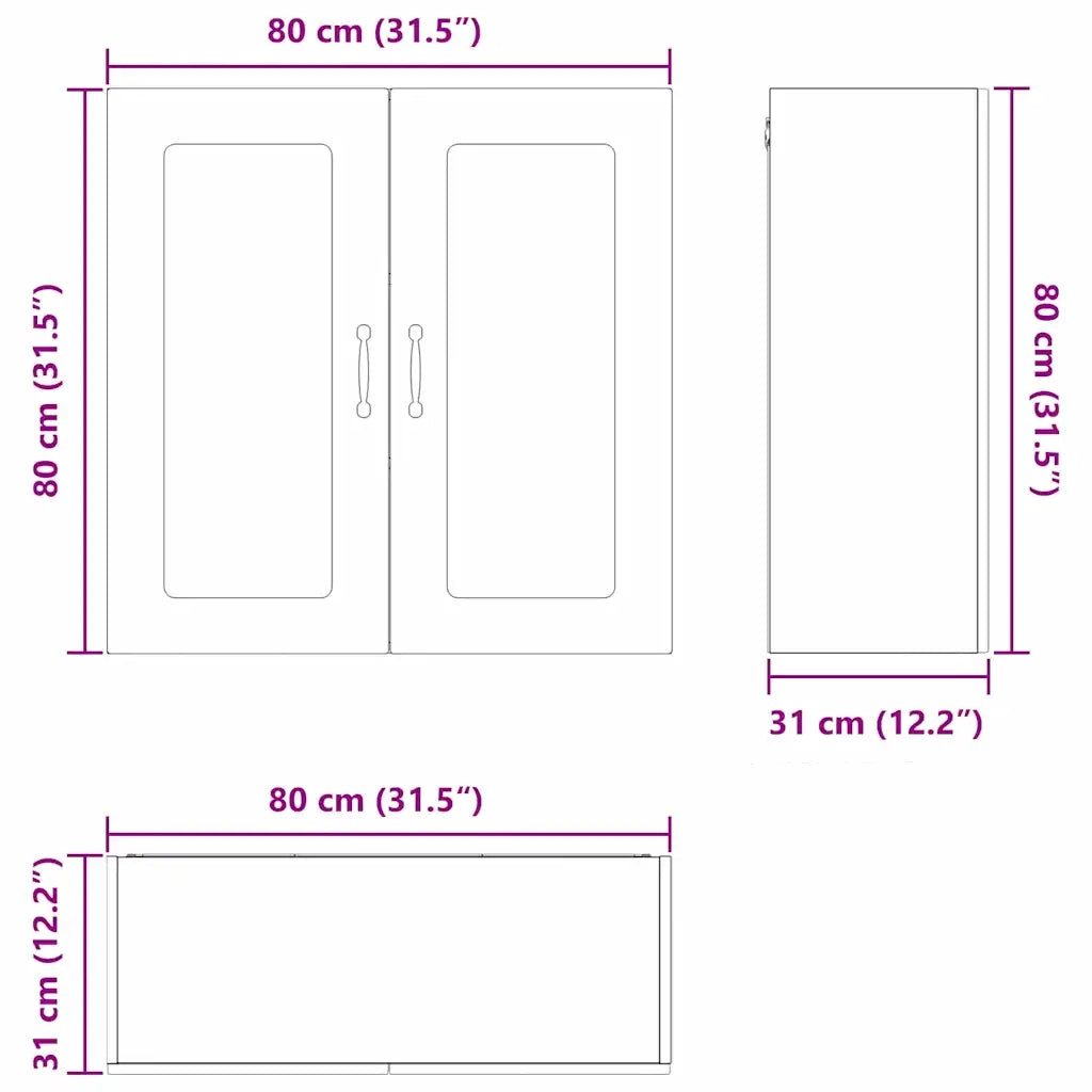 Mobile da cucina-Armadio da cucina Rovere artigianale 80 x 31 x 80 cm 431422