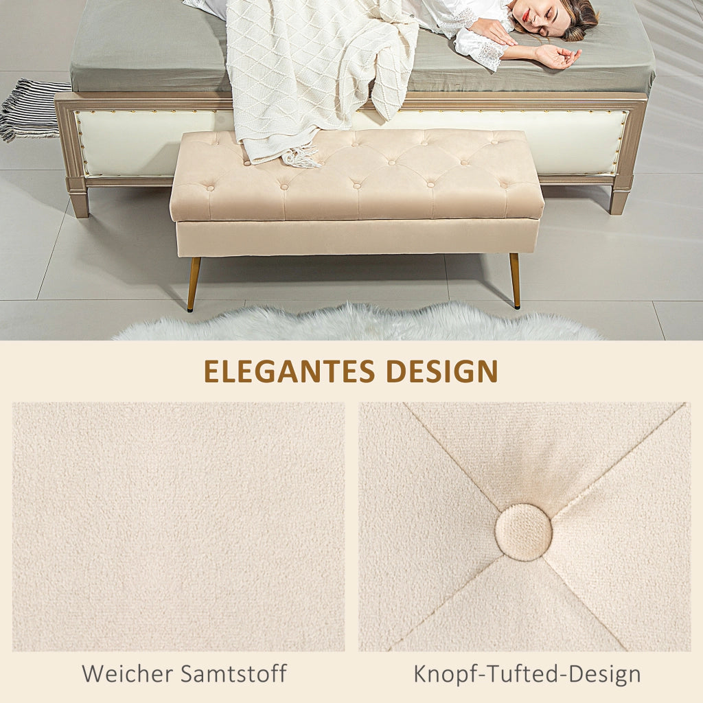 Divanetto con cassetti ¨C Minimal ¨C Velluto beige 102x35x43 cm