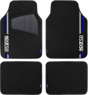 Set 4 tappetini neri e blu per auto Sparco