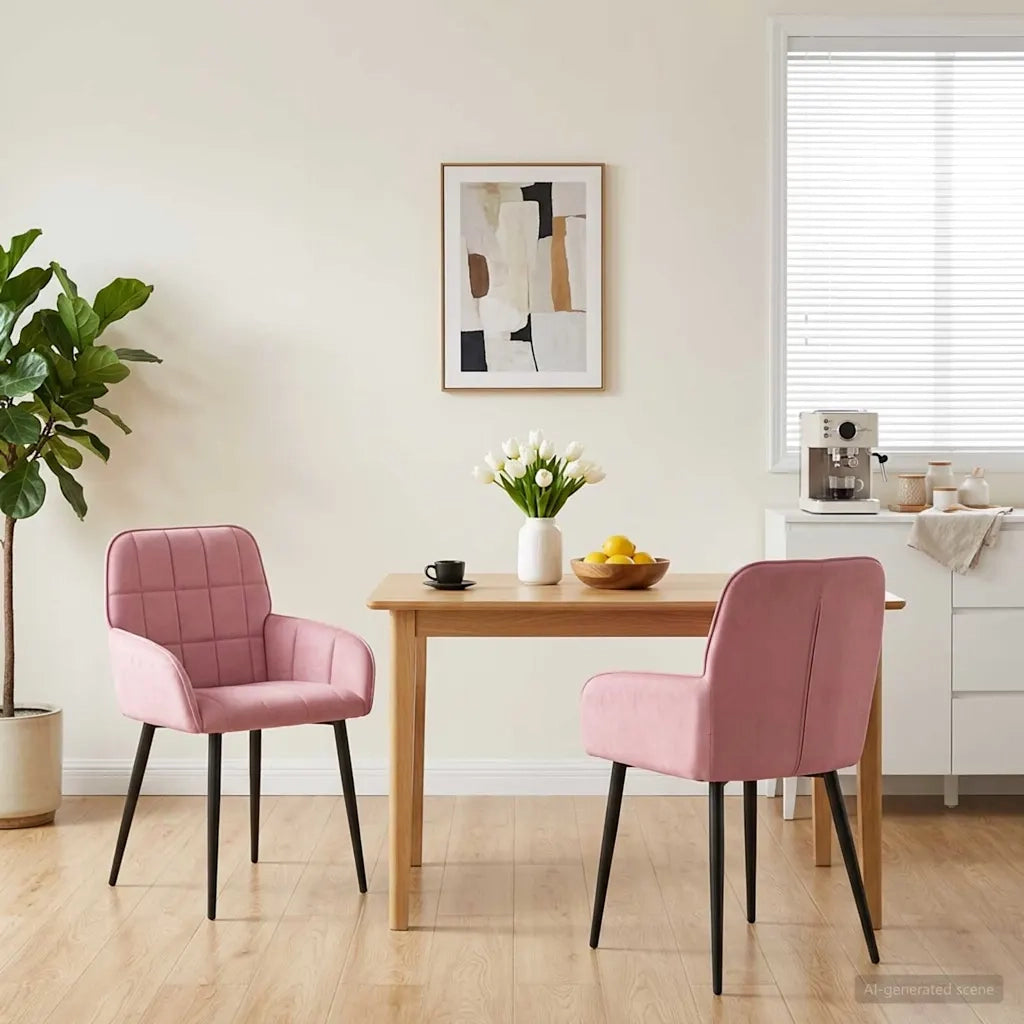 Sedie da pranzo 2 pcs Velluto (V) Rosa 56,5 x 50 x 86 cm 42034274