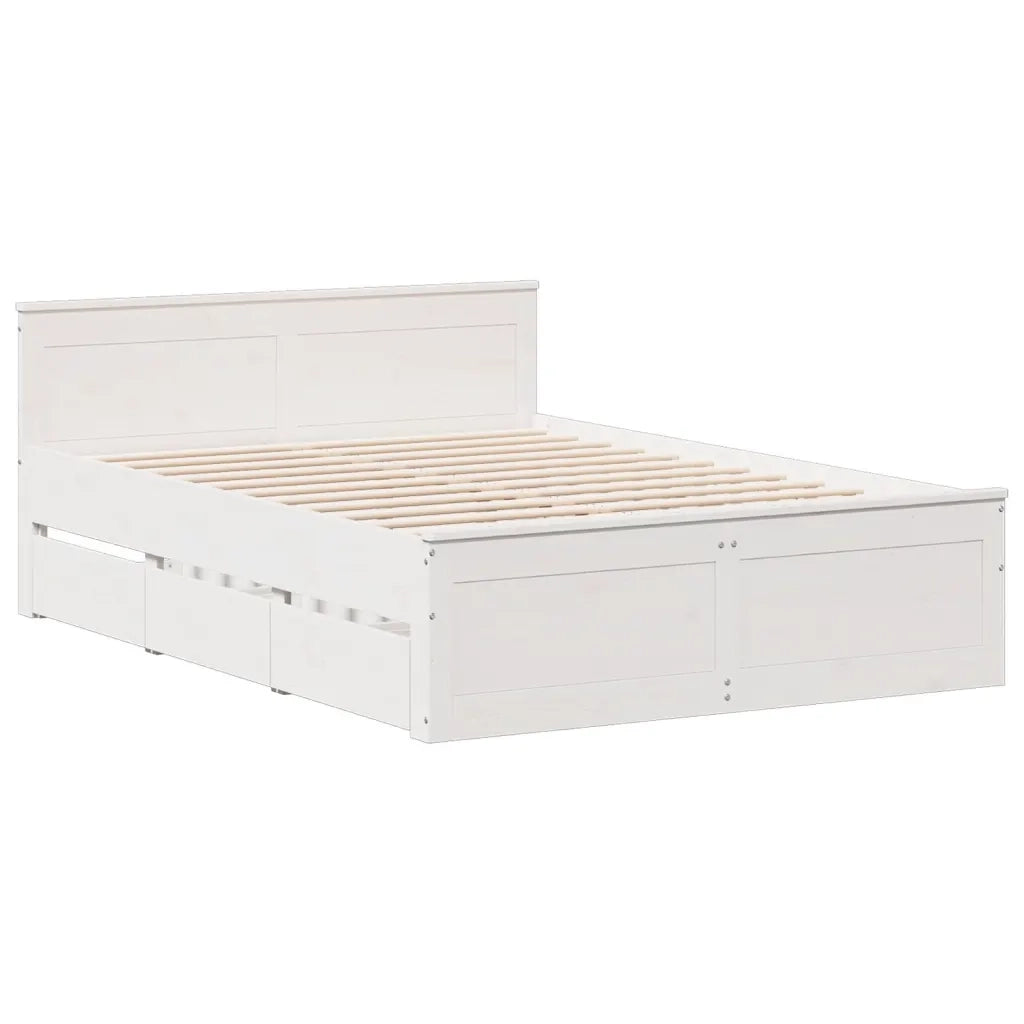 vidaXL Giroletto senza Materasso con Testata Bianco 140x200 cm Pino