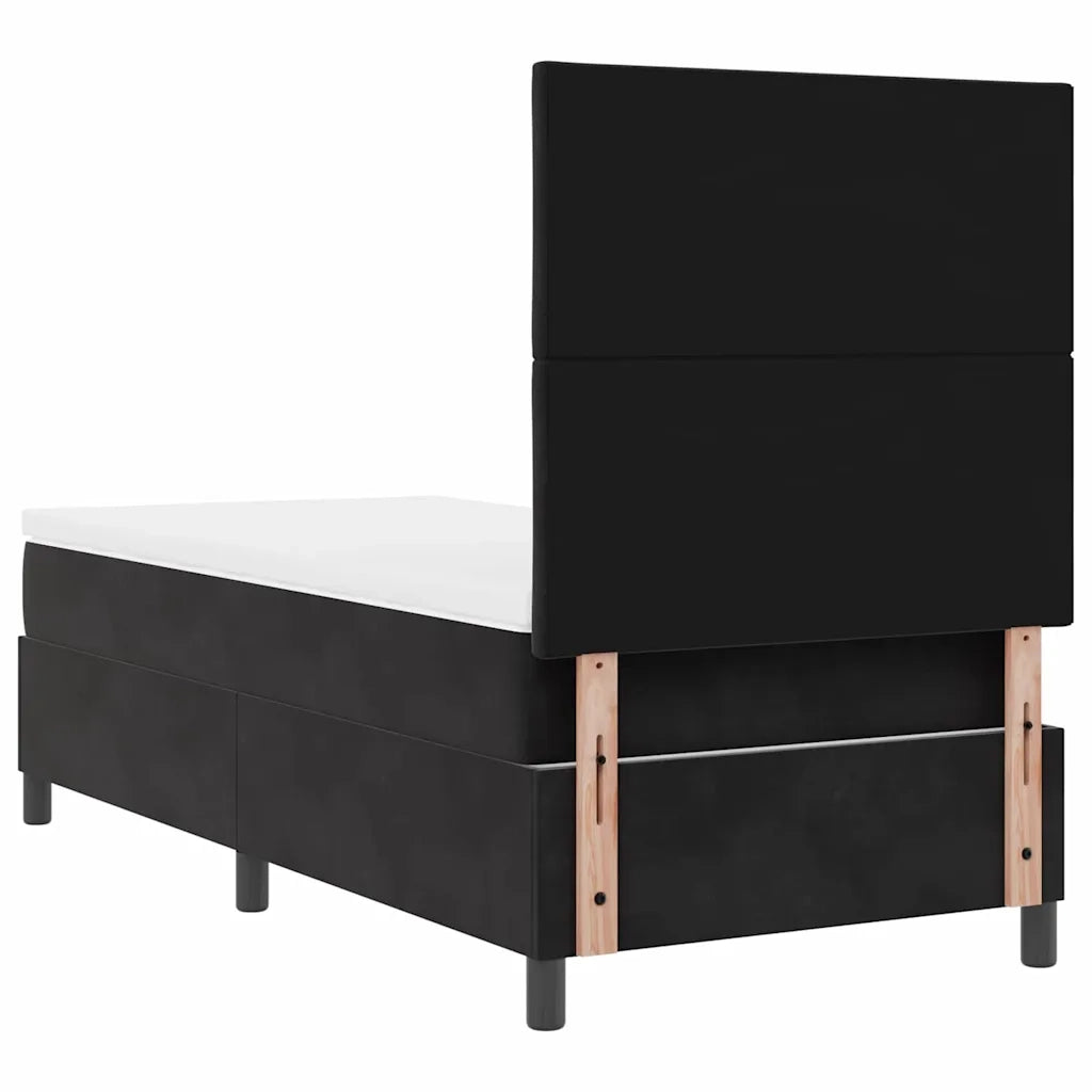 Letto a molle con materasso Nero 90 x 190 cm Velluto 3339868