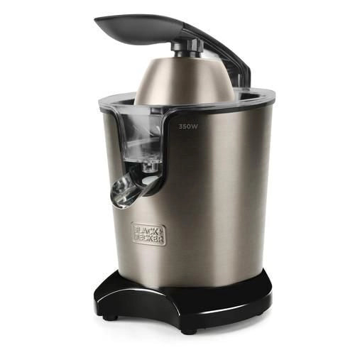 Black & Decker BXCJ350E spremiagrumi Centrifuga spremiagrumi 350 W Nero, Acciaio inossidabile