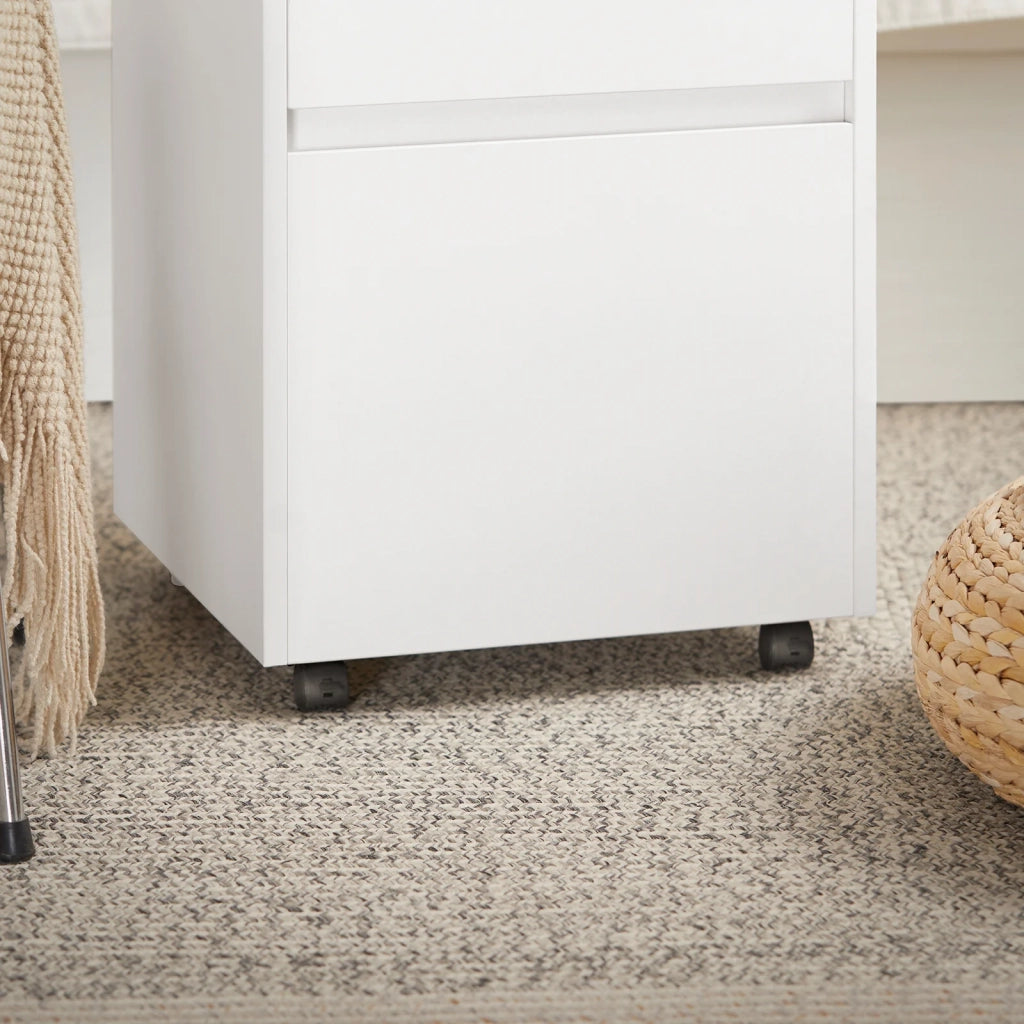 Carrello da ufficio Armadi archivio traslabili Tavolino stampante Comodino con ruote bianco 40x40x54cm FBT121-W
