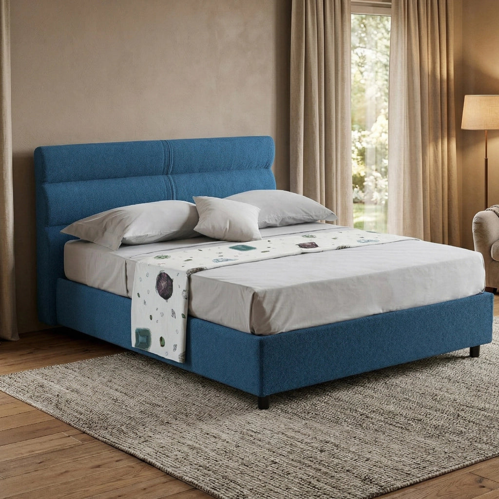 Briosco, Letto Piazza e Mezza Materasso Incluso Made in Italy, blu