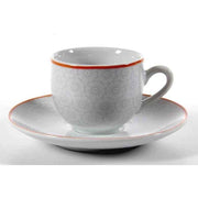 Trade Shop - Set 6pz Tazzine Caffè + 6 Piattini Tazzina Classico Moderno Toledo Grigio 720352 -