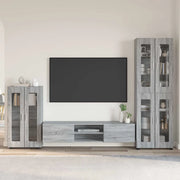 Set mobile TV con porta FLORIN Grigio Sonoma Legno multistrato