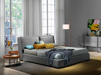 Tavolino rotondo in similpelle, noce e acciaio nero