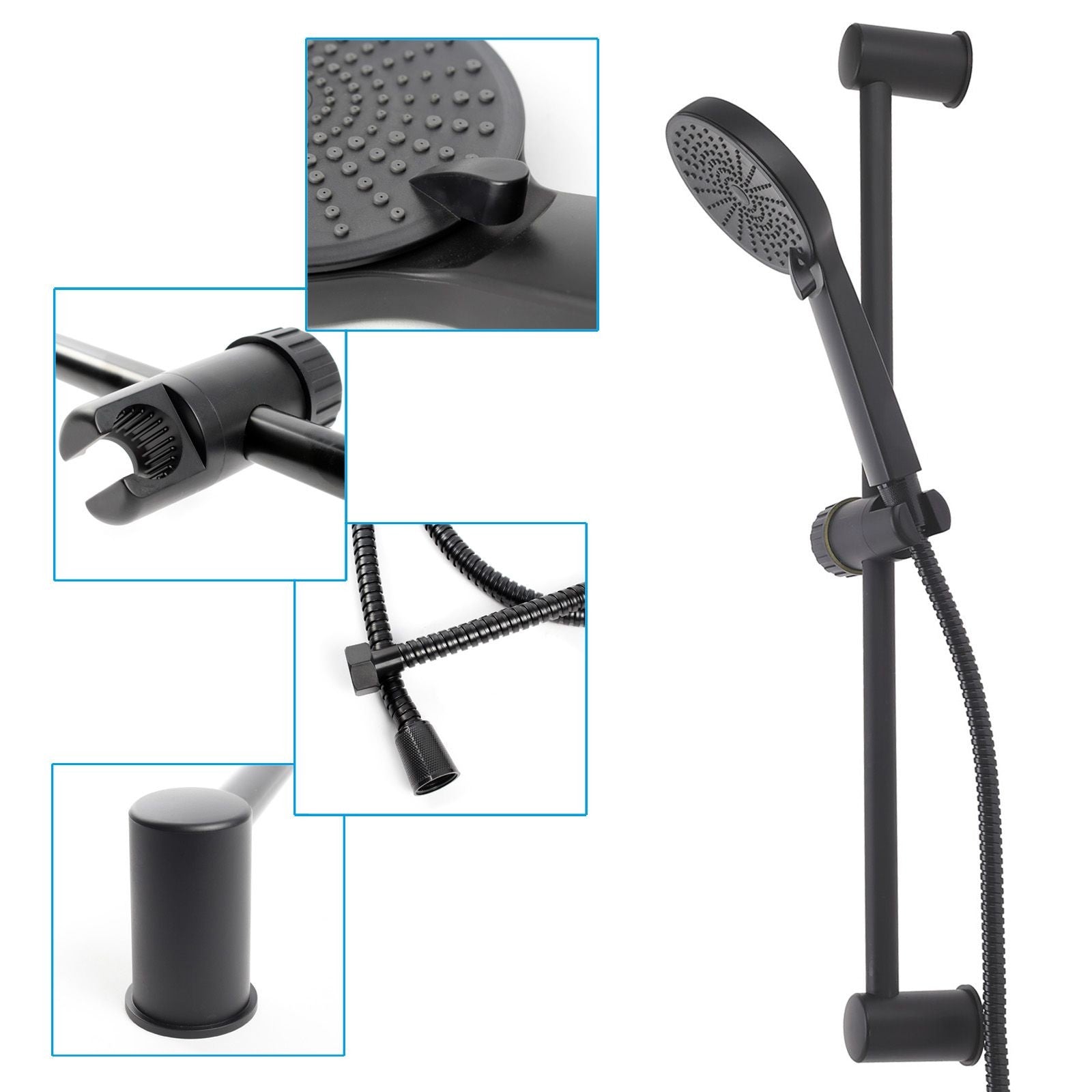 Saliscendi doccia universale nero opaco