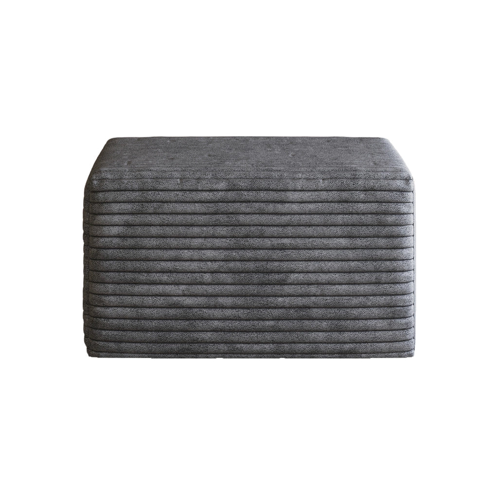 POUF in tessuto grigio scuro, imbottitura in schiuma elastica, 72 cm