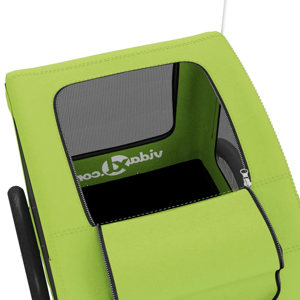 Rimorchio da Bici per Animali Verde Oxford e Ferro CFW1041169