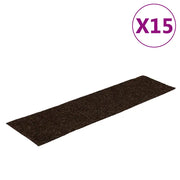 Tappetini per scale autoadesivi 15 pz | Gradini per Scale 76x20 cm marrone rettangolari