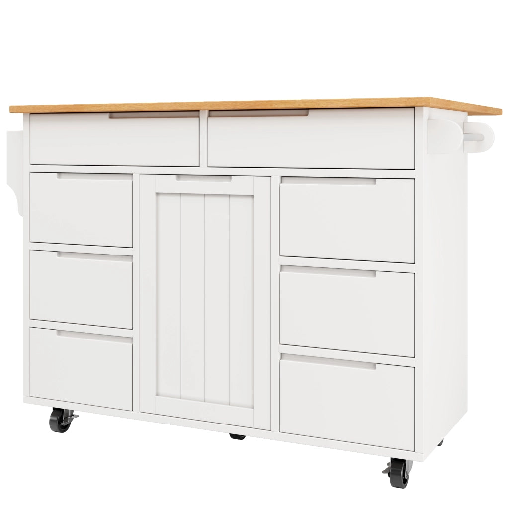Cassettiera da Cucina con Ruote e Piano di Lavoro ¨C MINIMAL ¨C Bianco, 8 Cassetti