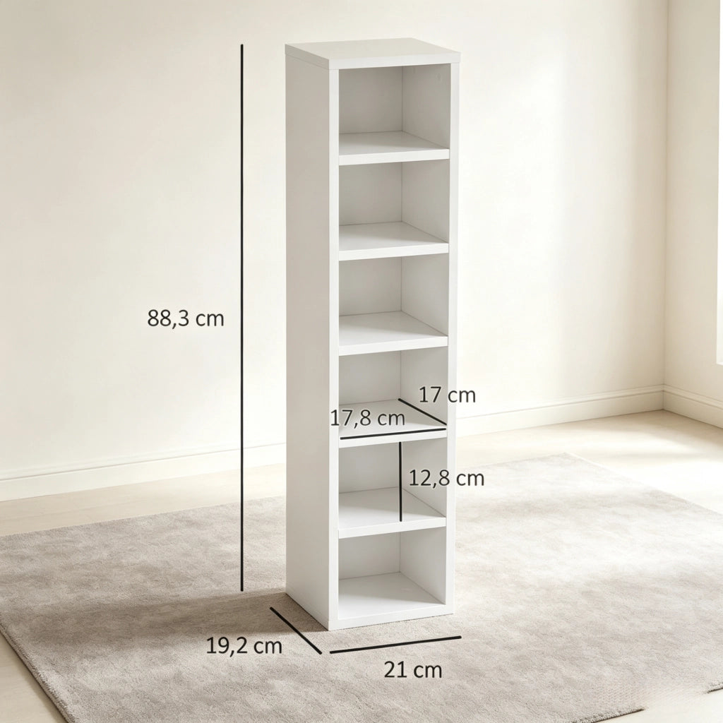 Set di 2 scaffali porta CD bianchi a 12 scomparti in MDF e truciolare