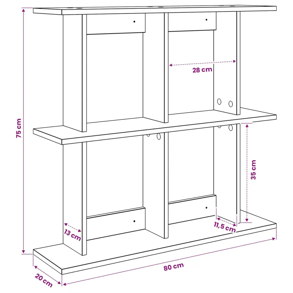 Scaffale da parete A parete Nero 80 x 20 x 75 cm 8012077