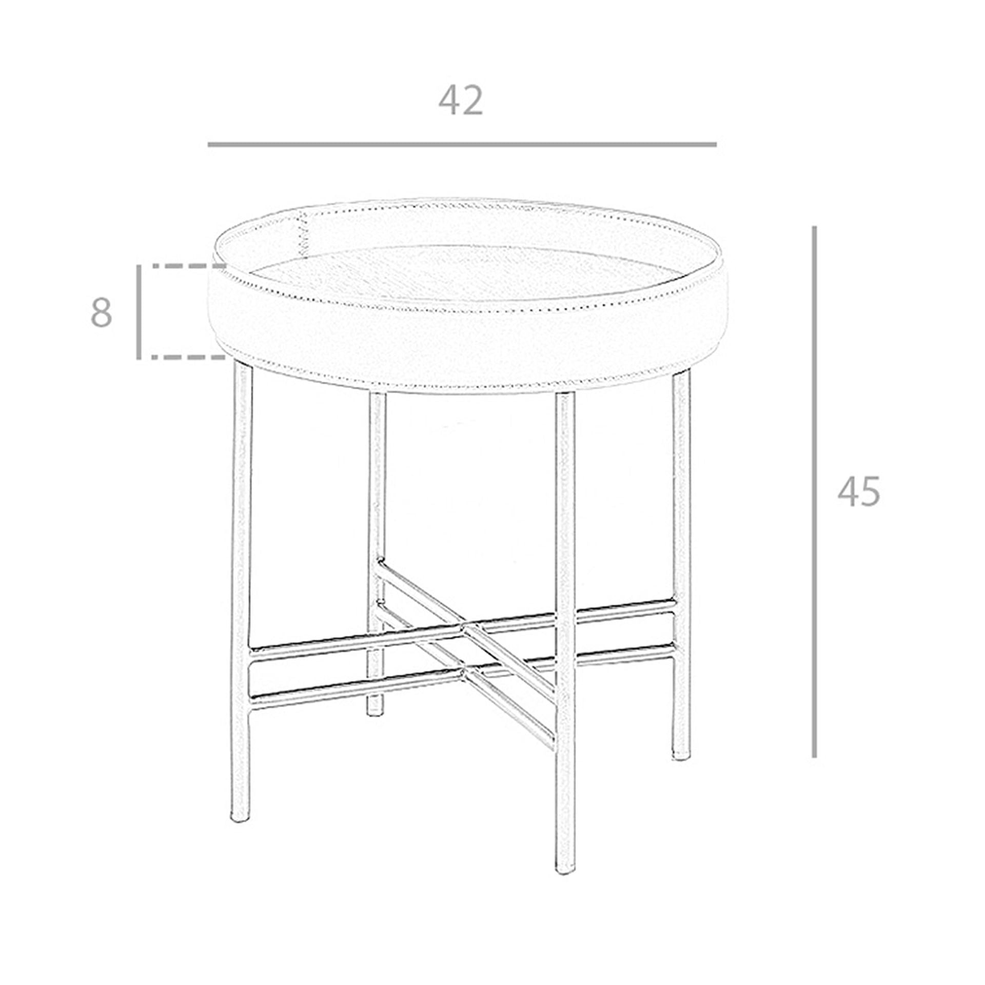 Tavolo angolare rotondo in ecopelle, noce e acciaio nero