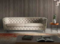 Tavolo angolare rotondo in ecopelle, noce e acciaio nero