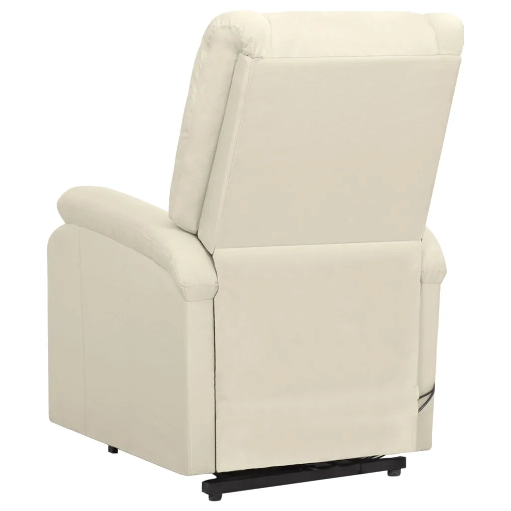 Poltrona Alzapersona Massaggiante Reclinabile Crema in Tessuto cod mxl 50623