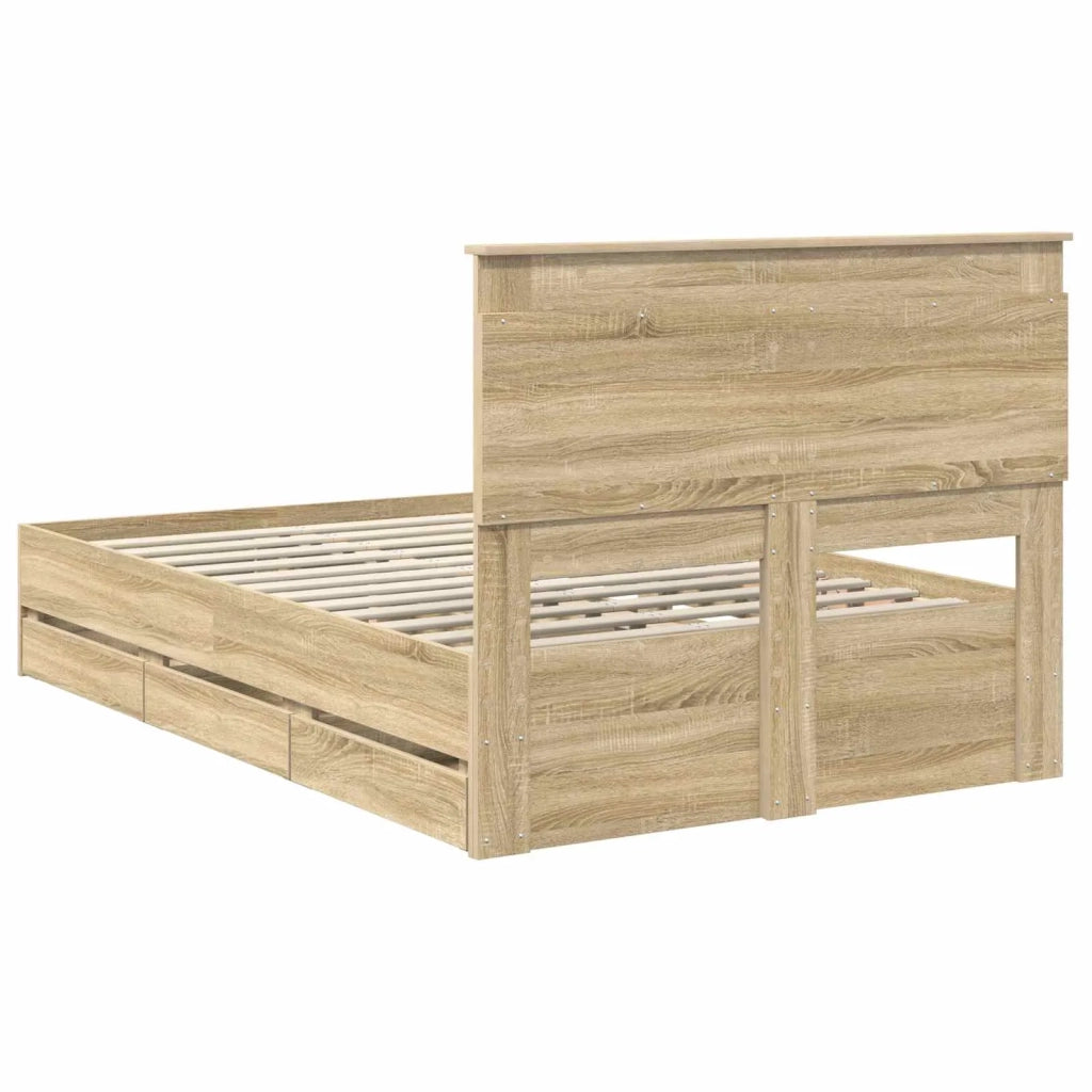 Struttura del letto con cassetto Rovere Sonoma 120 x 200 cm 3410193